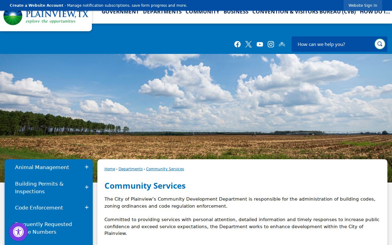 Plainview street directory Community Development permit and code services